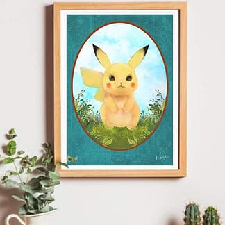 Affiche a5 de l'illustration Pikachu de l'artiste Mihne